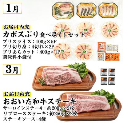 ふるさと納税 佐伯市 <2026年1月中旬より配送開始><定期便・全4回>味力全開!佐伯の煌き 春夏秋冬 定期便 |  | 01