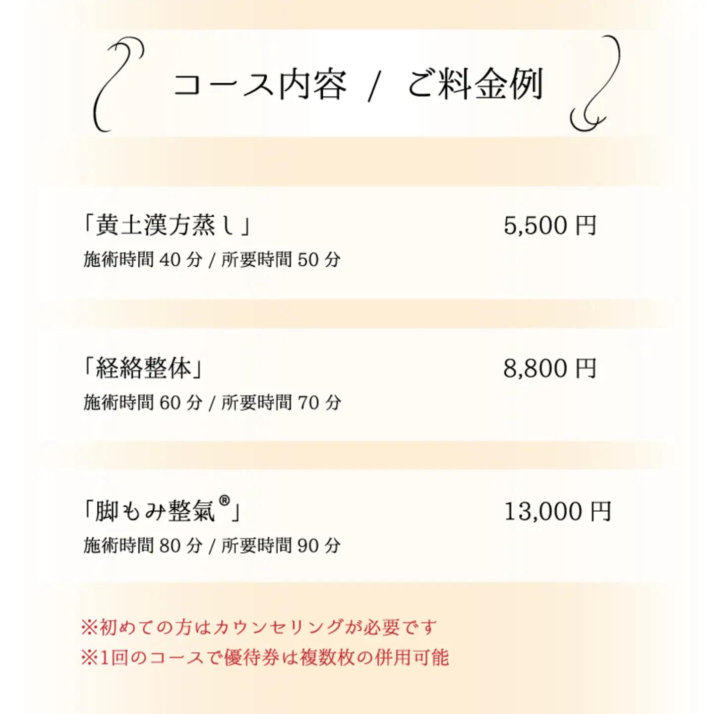 足つぼ温熱サロン心花にてご利用できる　ご優待券（3,000円相当）足つぼ 脚 