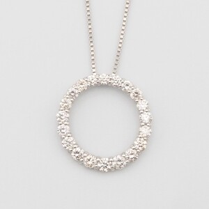 PT900/PT850 0.5ctダイヤモンド　サークルペンダントネックレス　FHH-019920