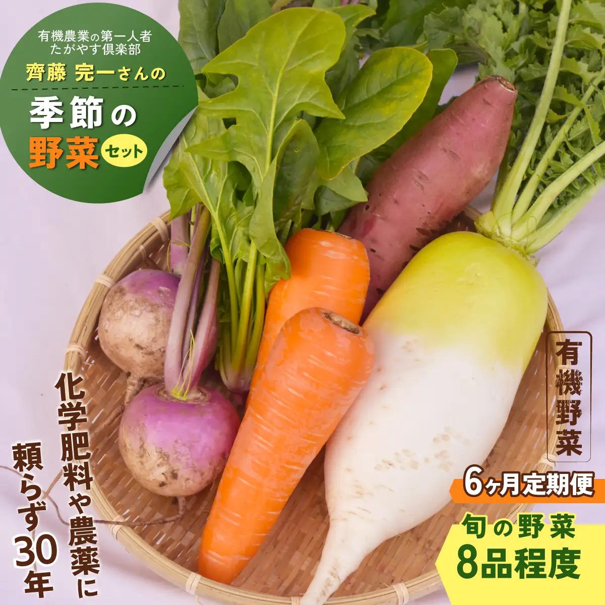 ≪6か月定期便≫有機農業の第一人者 たがやす倶楽部 齊藤 完一さんの「季節の野菜セット」 SMCL006