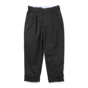 BEAMS PLUS 2プリーツ ツイル パンツ　BLACK　XS