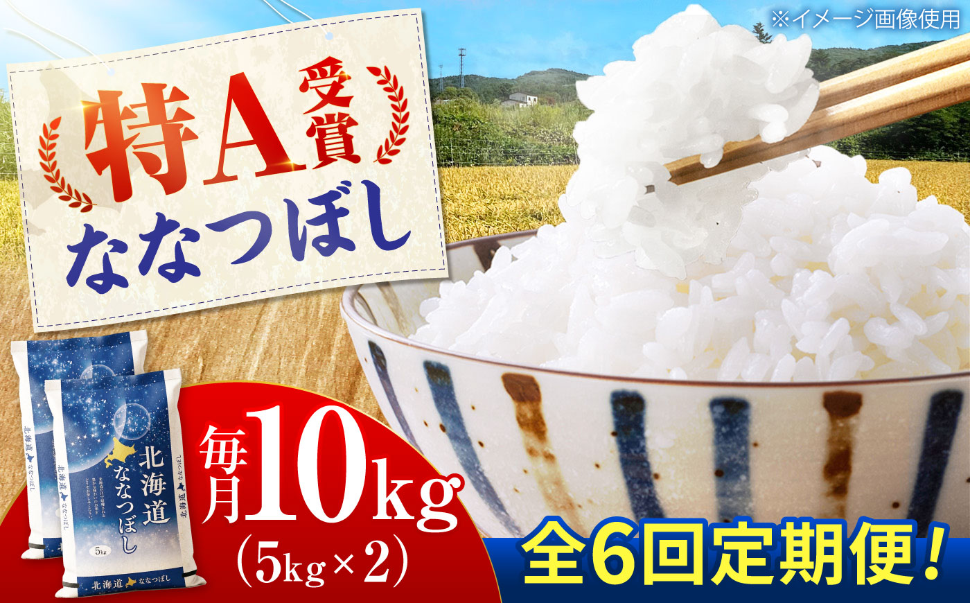 【先行予約】【6回定期便】 令和8年産 北海道産 ななつぼし 10kg （5kg×2袋）| 米 お米 白米 新米 ななつぼし | 株式会社SKFグループ [BOAY037]