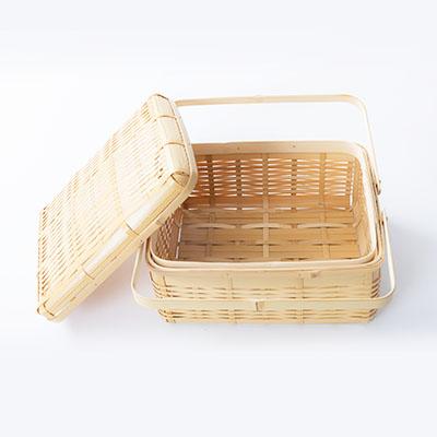 ふるさと納税 日出町 良質な竹を使用した伝統工芸品 竹細工 バスケットフタ付き(大)(4002227) |  | 03