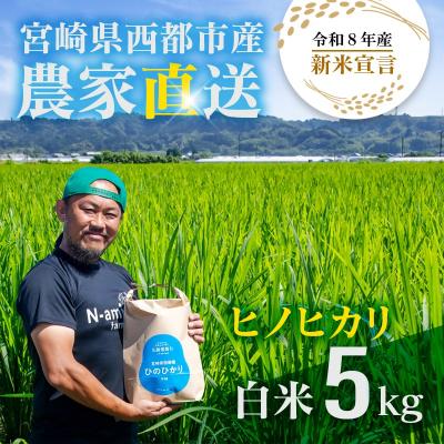 ふるさと納税 西都市 【令和8年産新米・先行受付】ひのひかり 5kg　※10月中旬以降順次発送予定　精米済み [3218]
