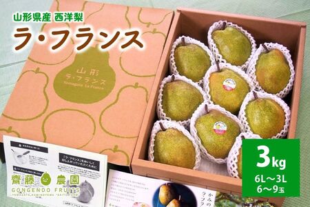 西洋梨（ラ・フランス）３ｋｇ　特秀品　化粧箱詰め　0037-2608