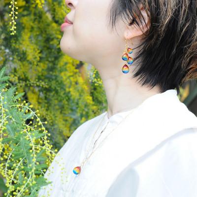 ふるさと納税 長沼町 【Soukore】ガラスアクセサリー・レインボー・ネックレス |  | 03