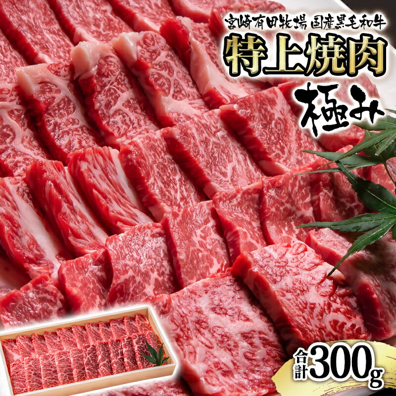 【ふるさと納税】宮崎有田牧場 国産黒毛和牛 特上焼肉 300g 極み 宮崎EMO 国産 牛肉 焼肉 数量限定 宮崎 さいとし サイト