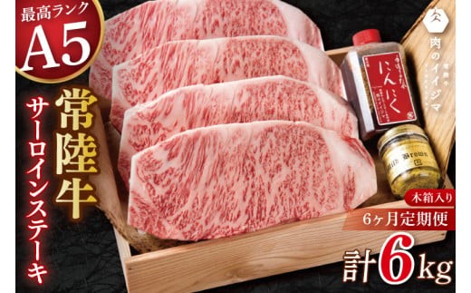 6ヶ月 定期便 サーロインステーキ 250g×4枚 6回 にんにくタレ マスタード付  国産牛 黒毛和牛 父の日 お取り寄せ お祝い 内祝い 出産 結婚 快気祝いプレゼント 誕生日 ギフト対応  茨城県 水戸市 肉のイイジマ（DU-147）