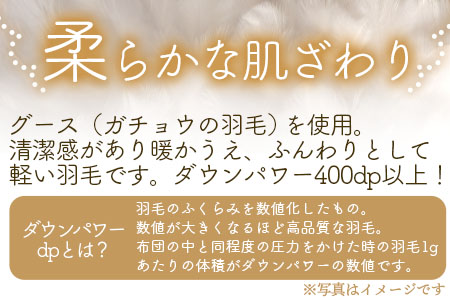 ＜羽毛掛ふとん ホワイトマザーグースダウン93% フェザー7% 充填量 1.3kg(暖色系)＞日本製【MI041-bs-01】【株式会社ベストライフ】