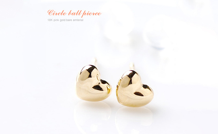 K18ピンクゴールド　ハート型ピアス　4ミリ　110960 SWAE002