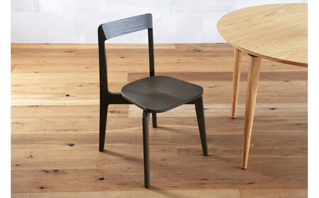 【開梱設置】高野木工 RIALTO CHAIR リアルト チェア オーク(グレー塗装) 板座 【10年保証】