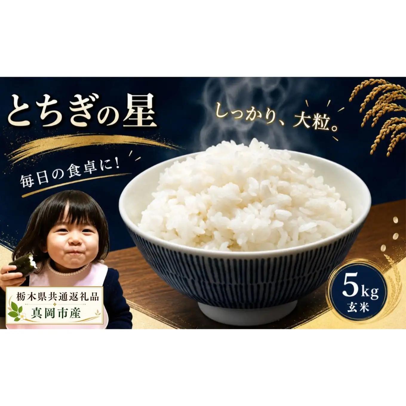 お米 令和8年産 とちぎの星 玄米 5kg【2026年産】 | 栃木県共通返礼品 真岡市産