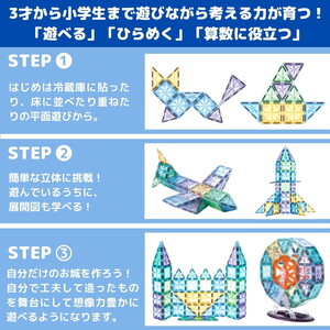 kebo 磁石ブロック はたらく車セット 190pcs | 知育玩具 おもちゃ ビー玉転がし 積み木 立体パズル お誕生日 クリスマス プレゼント マグネットブロック 観覧車 恐竜 ショベルカー ラメ