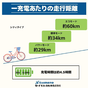 【サイモト自転車 】イ－コンシャス　シティ  電動アシスト自転車 27型 6段変速 (G432)【完全組立】【マットブルー】