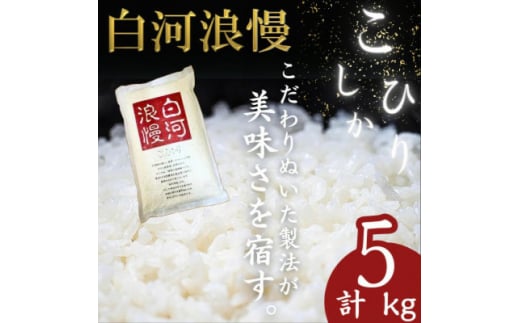 令和6年産米 白河浪慢こしひかり 5kg 精米【1320281】