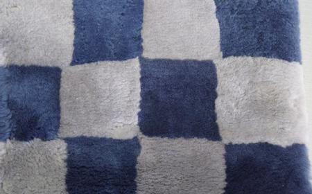 M-DD4.ムートンクッション Sサイズ3枚【ブルー】 