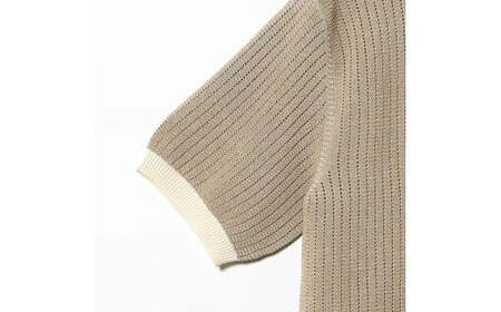 BEAMS PLUS ニットポロ "WASHI" 2トーン オフホワイト ( Mサイズ ) | ニット ポロシャツ メンズ シンプル 無地 プレゼント ギフト 父の日 新潟県 五泉市 株式会社ナック