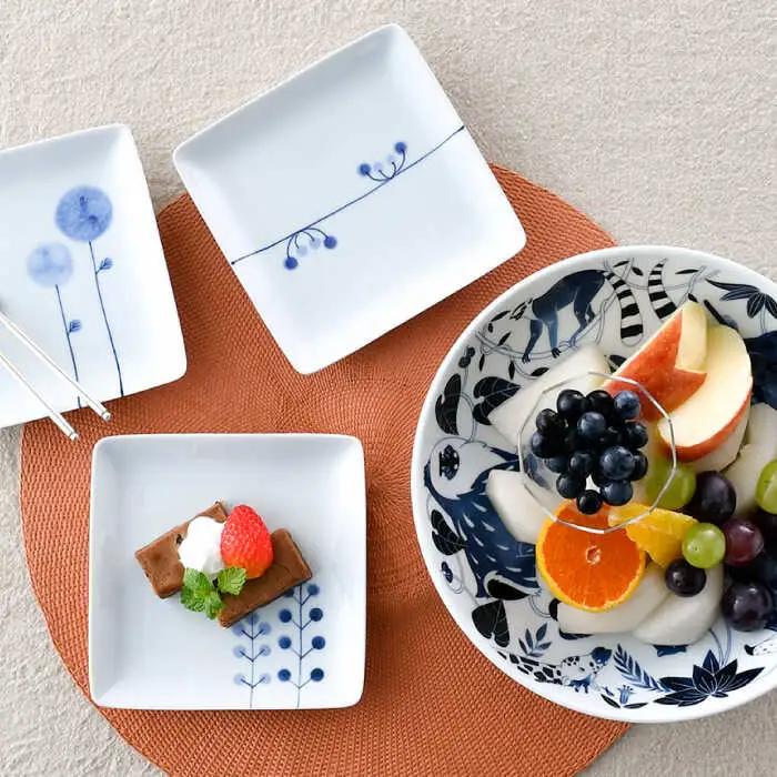 NB 105【波佐見焼】大人気 ボウル 角皿 含む オリジナルセットアップ商品 食器 皿 【浜陶/natural69】 [NB105] 波佐見焼