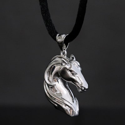 SV925 馬 無垢ペンダント【重さ25g・長さ50cm】【配送不可地域：沖縄県】【1701629】