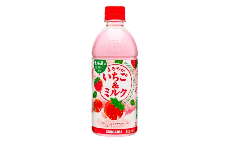サンガリア　まろやかいちご＆ミルク　500ml　24本入【igge0020】