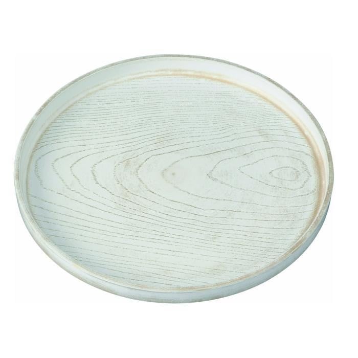 
            丸盆 27cm 金彩 白ケヤキ杢 ノンスリップ ［YG433］
          