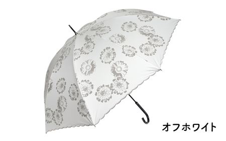 桜骨晴雨兼用傘 【デザイン： レトロ花柄プリント カラー：オフホワイト】 傘 雨傘 日傘 岐阜市 / 小木曽産業株式会社[ANJI013]