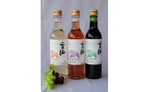 
            雲海ワイン お試しミニボトル 3種類 白 ロゼ 赤 ワイン 少量 360ml
          