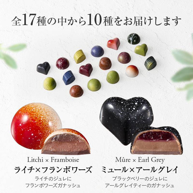 【パティスリーショコラトリーレシィ】ボンボンショコラ10個入り【スイーツ 洋菓子 お菓子 チョコレート チョコ チョコレート菓子 ショコラ ギフトボックス ギフト プレゼント 贈り物 ご褒美 贅沢】 
