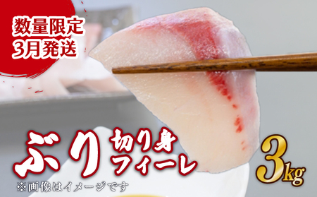 【先行受付 3月発送】 鰤 切り身 フィーレ 3kg