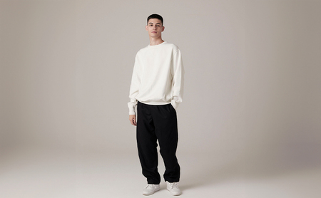 ニット アンユースレス クルーネックスニット 服 洋服 ファッション 耐久性 上品 コーマ糸 無撚糸コットン 洗濯可能 墨田区 東京都 ブラック/XL規