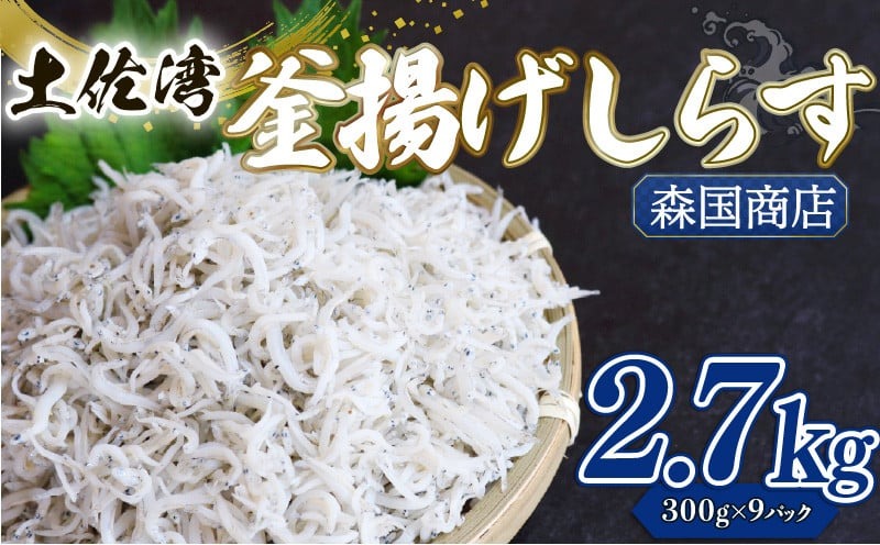 釜揚げ しらす2.7kg 小分け 冷凍配送 お取り寄せ しらす丼 丼ぶり 魚 しらす ご飯 ごはん シラス丼 魚介 小魚 鮮魚 海鮮 ちりめんじゃこ おつまみ ふりかけ 産地直送 高知県産しらす 高知県 南国市