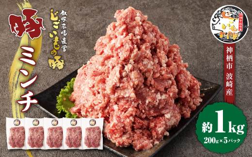 
豚ミンチ 約1kg 約200g×5パック 豚肉 豚 ミンチ 挽肉 ひき肉 豚ひき肉 茨城県 神栖市
