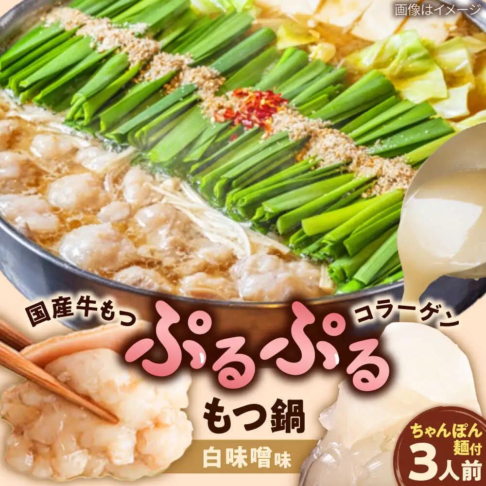「上田商店」博多もつ鍋セット(白味噌/3人前)[BGAD055]もつなべ味噌
