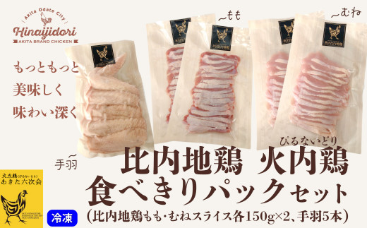 比内地鶏　火内鶏　食べきりパックセット 70P2306　/ 比内地鶏 比内鶏 ひないどり 詰め合わせ 日本三大 美味鶏 比内鶏 食肉加工マイスター 東北 秋田 ギフト 贈り物 取り寄せ グルメ プレゼント 小分け 食べきり 冷凍