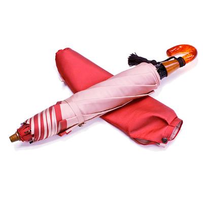 ふるさと納税 都留市 【数量限定】小宮商店 かさね 雨晴兼用折りたたみ傘　55cm コーラルレッド×アイボリー |  | 03