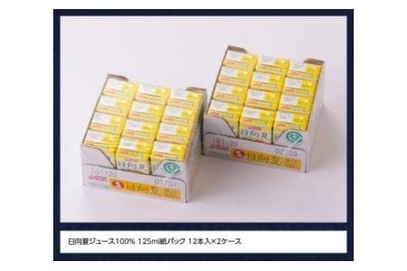 『サンA日向夏ジュース100%』125ml×24本セット【ジュース 果汁100％ フルーツジュース 紙パック 日向夏 宮崎県】