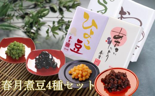 春月煮豆 4種セット | そら豆 小豆 ひよこ豆 お茶請け 煮豆 和菓子 健康 茶の湯 箸休め 長野県 飯田市 信州