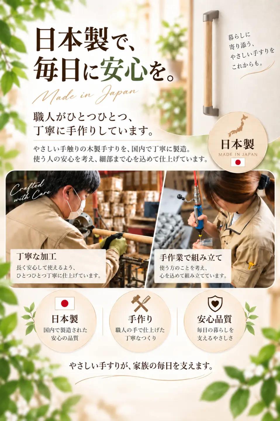 B320　ドクタークロノス　安心タテヨコ手すり　600ｍｍ　2本組