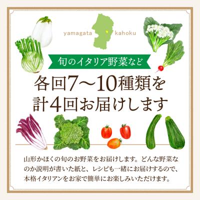 ふるさと納税 河北町 ※2026年7月発送開始【計4回定期便】山形県かほくの季節のイタリア野菜・地元野菜のおまかせセット |  | 01