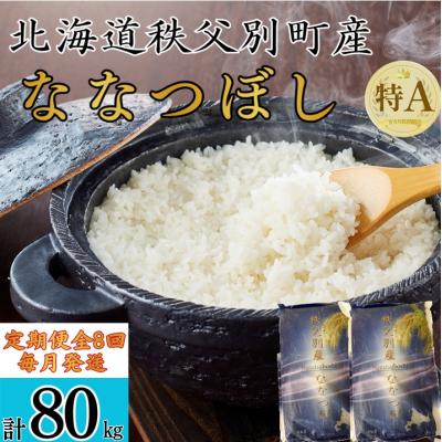 ふるさと納税 秩父別町 【新米予約受付中】令和8年産 ななつぼし定期便80kg(毎月発送)【R8UB-02】