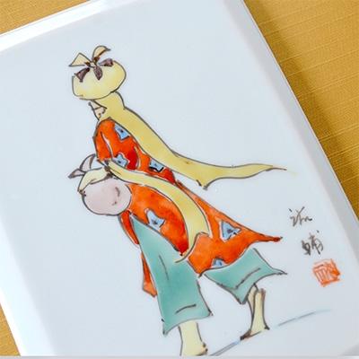 ふるさと納税 嬉野市 色絵ガンダーラ　陶額　230×230 |  | 02