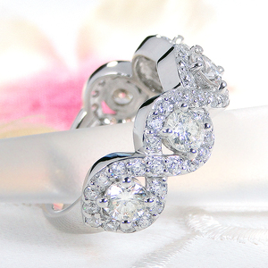 指輪 プラチナ PT900 ダイヤモンド 1.8ct リング ラウンド ウェーブ ねじれ ∞ ツイスト ボリューム ハーフエタニティ【f256-pt-d】 ALPAZ102
