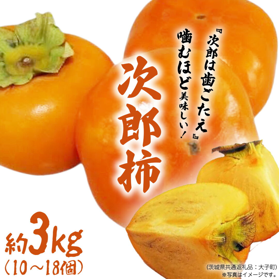【ふるさと納税】次郎柿 3kg 【2026年9月上旬発送開始】(茨城県共通返礼品：大子町) 柿 かき カキ 次郎柿 完全甘柿 秋の味覚 果物 フルーツ 旬