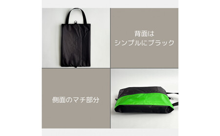 【Sサイズ・緑】ガバッと開く！撥水ナイロン上履き袋　シューズケース　着替え入れ