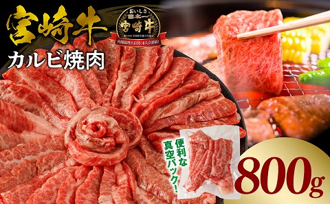 宮崎牛カルビ(バラ)焼肉 合計800g 牛バラ 黒毛和牛 国産牛肉