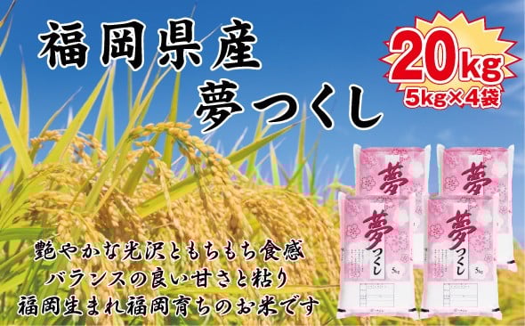 
            【令和7年産新米予約】【食味鑑定士厳選】福岡県産 夢つくし20kg (5kg×4袋)
          