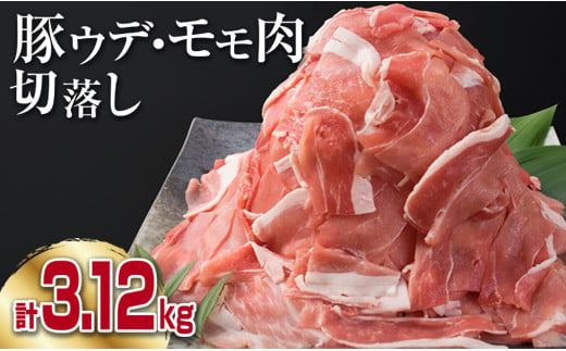 豚肉 豚ウデ 豚モモ 切り落とし セット 計3.12kg 国産 ポーク 食品 おかず 切落し スライス肉 万能食材 大容量 焼肉 生姜焼き カレー 肉じゃが 炒め物 お弁当 おつまみ 晩ご飯 うで もも 人気 冷凍 お土産 おすそ分け お取り寄せ 宮崎県 日南市 送料無料_BB89-23