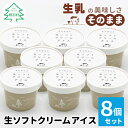 【ふるさと納税】ミルク感たっぷり！生ソフトクリームアイス 8個入り 80ml 生乳 牛乳 ミルク スイーツ アイスクリーム 信州 搾りたて アイス ソフトクリーム 牧場 濃厚 5000円