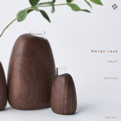 SASAKIのMangovase-smallwalnut【旭川クラフト(木製品/花瓶)】_03251【1441360】