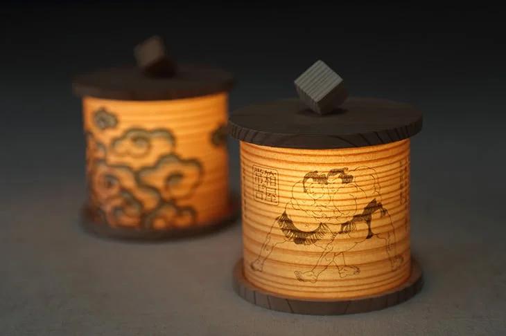 
            【選べるデザイン】豆行灯 【雲紋・相撲・桜・瓢箪・水紋】/  行灯 職人  和モダン タッチセンサー 癒しグッズ【hak108-oya】
          